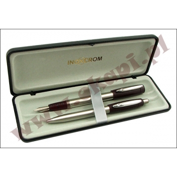 Pióro + długopis INOXCROM ID BURGUND